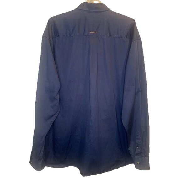Ariat Men’s Blue Cotton Button Up Long Sleeve Shirt Sz XXL Casual Travel 2XL - Picture 5 of 10